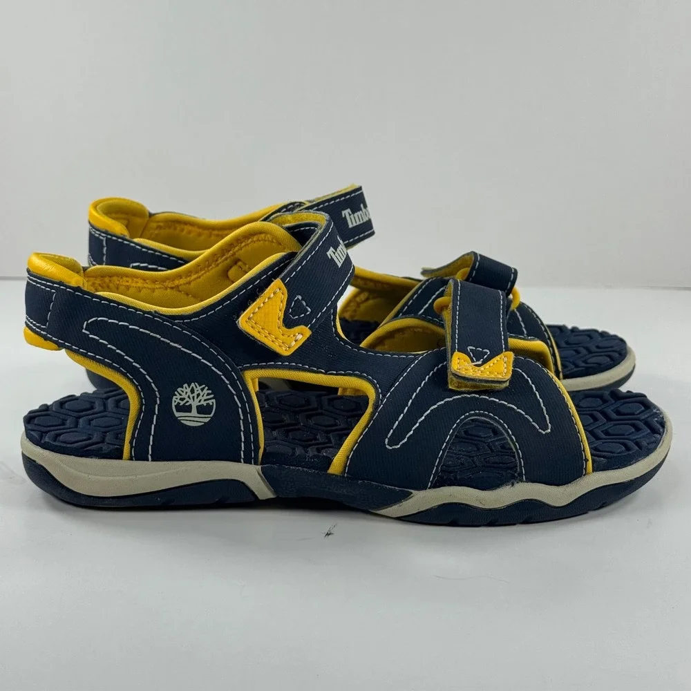 Timberland Adventure Seeker Boys‎ Navy Yellow Sandals A5798 Size 2 US